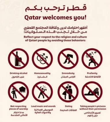 Algunas de las prohibiciones que se mostraron a los extranjeros durante Qatar 2022