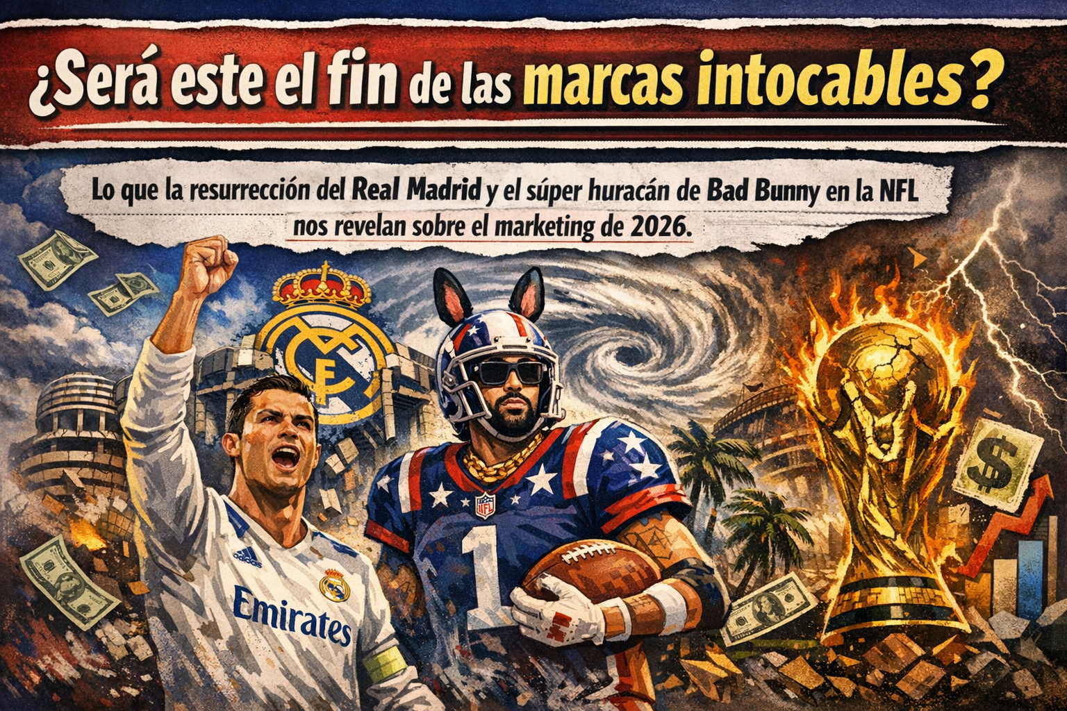 ¿Será este el fin de las marcas intocables? Lo que la resurrección del Real Madrid y el súper huracán de Bad Bunny en la NFL nos revelan sobre el marketing de 2026.